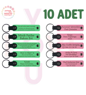 F Yeşili & Pembe, Kurumsal Seminer Katılımcılarına Sürpriz, 10’lu Set, Tarih ve İsimli Anahtarlık