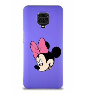 Xiaomi Redmi Note 9S Soft Premier Kapak Minnie Mouse-B Tasarımlı Silikon Kılıf - Mor (Şeffaf)