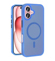 Apple iPhone 16 Plus Uyumlu Kılıf M-safe Şarj Özellikli Mat Arka Yüzey Zore Sio Kapak (Mavi)