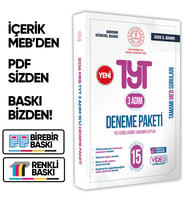 2026 3 Adım YKS-TYT MEBİ Özgün Sorular 15li Deneme Paketi Video Çözümlü BASKI ÜCRETİ