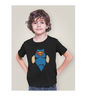 Süperman Baskılı Unisex Film Kahramanı Çocuk Tişört (1-12 Yaş)