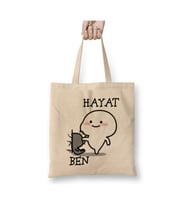Hayat Ben Komik Arkadaşa Hediye Beyaz Bez Çanta Uzun Saplı Alışveriş Çantası Plaj Çantası