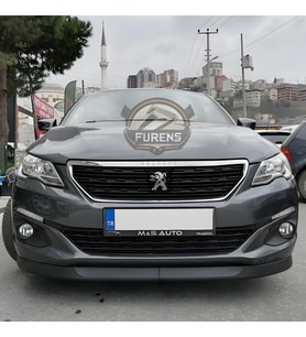 Peugeot 301 2012-2021 Uyumlu H lip Esnek Ön Lip 2 Parça Karlık Ön Ek Tampon Altı Dil