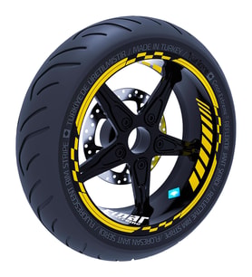 Reflektif Koyu Sarı Moto GP İç Dış Jant Şeridi Takım Sticker Çınar Extreme