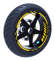 Reflektif Koyu Sarı Moto GP İç Dış Jant Şeridi Takım Sticker Çınar Extreme