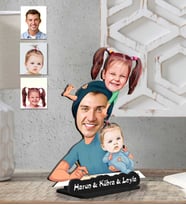 Kişiye Özel 2 Boyutlu Aile  Ahşap Biblo-6