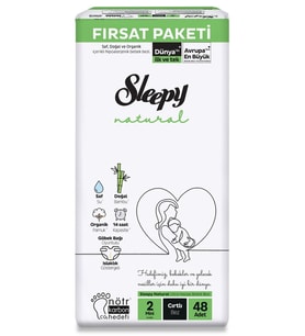Natural Bebek Bezi Fırsat Paketi 2 Beden 3-6 Kg 48 Adet