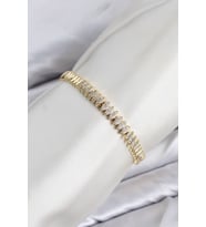 CM Arpa Model Zirkon Taşlı VIP Seri Gold Renk Pirinç Kadın Bileklik TJ-BB8615