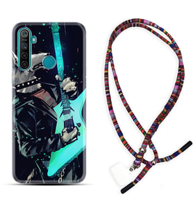 Realme 5i 5 Pro 6i 7 Pro 8 Kılıf Boyun Asklı Rasta Silikon Dog Guitar 1789