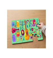 Müzik Aletleri Tasarımlı 24 Parça Ahşap Çocuk Puzzle MPK0860