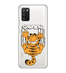 Samsung Galaxy A02S Uyumlu Garfield Desenli Şeffaf Telefon Kılıfı