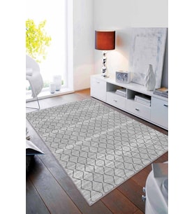 Gri Sade Desensiz Kaymaz Tabanlı Dekoratif Halı RV191 - 100 x 160 cm