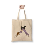 Schnauzer Namaste Yoga Beyaz Bez Çanta Uzun Saplı Alışveriş Çantası Plaj Çantası