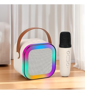 K12 Led Karaoke Hoparlör 5w, Rgb Işık, Bluetooth + 5 Efektli Mikrofonlu Set Çok Renkli