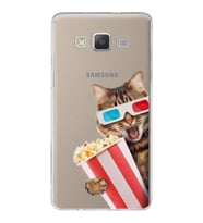 PrintiFy Samsung Galaxy A5 2015 ile Uyumlu 1mm Slim Fit Kedi 1 050b Baskılı Şeffaf  Kılıf
