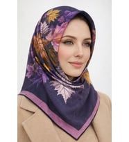 Soft Pamuk Eşarp-90 X 90 -06109 (Mor)