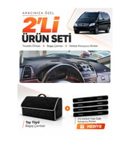e-biz MERCEDES VİANO W639 (2003-2014) Uyumlu Torpido Örtüsü + Tay Tüyü Çanta - Siyah-Gri - MB022