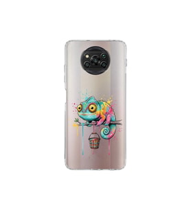 Poco X3 NFC ile Uyumlu Splash Bukalemun Tasarımlı Şeffaf Silikon Kılıf