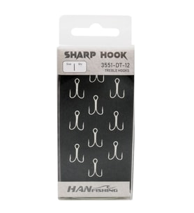 HanFish Sharp Hook 3551 10 Adet Üçlü İğne 12 No