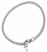 Kişiye Özel Harfli Spor Zincirli Unisex Çelik Bileklik Sevgiliye Eşe Hediye eck07h (Metal)