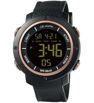 Quark Qu-353Gh-5 Dijital Kronometreli Takvimli Alarmlı Işıklı Erkek Kol Saati (Siyah)