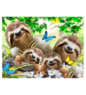 Mey İthalat® Prime 3D Tembel Hayvan Pelüş ve Selfie 48 Parça Puzzle 15804