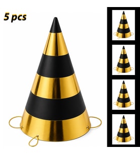 5 Li Parti Şapkası Gold-Siyah