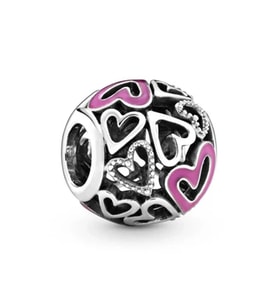 Nur Silver Pembe Mineli Kalpli Gümüş Charm NUR-BL00038
