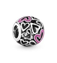 Nur Silver Pembe Mineli Kalpli Gümüş Charm NUR-BL00038