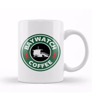 Baywatch Coffee Logo Kupa Bardak Porselen
