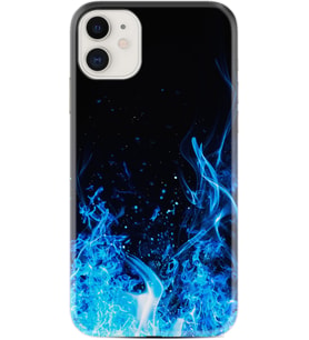 Apple iPhone 11 12 13 Mini Kılıf Desemli Silikon Blue Fire 1678