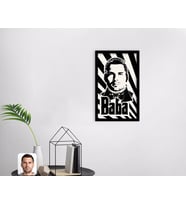 BK Gift Kişiye Özel Godfather Baba Silüet Tasarımlı Dekoratif Ahşap Siyah Çerçeveli Tablo-1