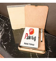 Psikolog Ahşap Kutulu Defter Kalem Set 002