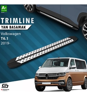 S-Dizayn VW Transporter T6.1 Uzun Şase TrimLine Gri Yan Basamak 255 Cm 2019-2025