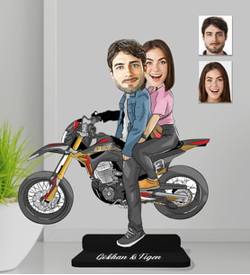 Kişiye Özel Motorcut Sevgili Ahşap Biblo-1