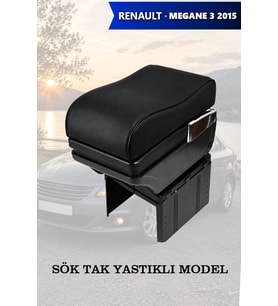 renault megane 32015 kol dayama Siyah Yastıklı geniş model Lüks Deri