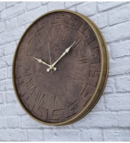 Markakanvas Metal Kasalı Beton Renkli Duvar Saati   ( Çap 50 cm - 80 cm ) (Altın)
