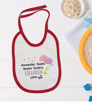 BK Kids Babaannem Tasarımlı Kırmızı Bebek Mama Önlüğü-1