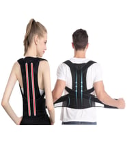Mistirik Unisex Dik Duruş Korsesi Dik Durmayı Sağlayan Medikal Korse Kamburluk Önleyici Bel Destekli Korse Duruş Bozukluğu İçin Korse (Siyah)