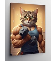 Kanvas Tablo Kaslı Kedi Ağırlıkla