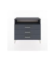 Arges Şifonyer Tek Raflı 3 Çekmeceli 88x30x80 Antrasit-Antrasit