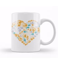 Ornamental Heart Aşk Kalp Kupa Bardak Porselen