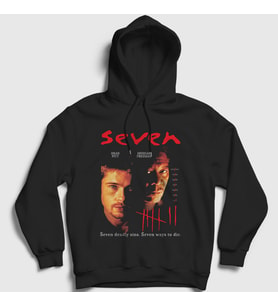 Presmono Unisex Siyah Poster Movie Seven Se7en Kapüşonlu Sweatshirt 544670tt