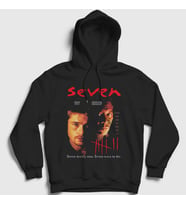 Presmono Unisex Siyah Poster Movie Seven Se7en Kapüşonlu Sweatshirt 544670tt