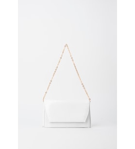 Kadın Beyaz Zarf Tasarım 2 Bölmeli Mini Zincir Askılı Çıt Çıt Kapama Clutch Ve El Çantası