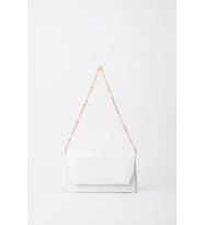 Kadın Beyaz Zarf Tasarım 2 Bölmeli Mini Zincir Askılı Çıt Çıt Kapama Clutch Ve El Çantası