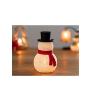 Kardan Adam Ledli Biblo Yılbaşı Dekorasyon Led Mum Hediyeli Hediyelik Dekoratif Obje 18 CM Christmas