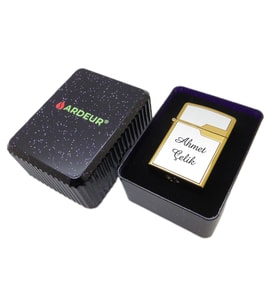 Ardeur® Crown Gold Krom İsme Özel Çakmak Hediyelik Çakmak
