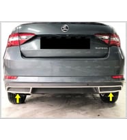 Skoda Super B Krom Difüzör Egzoz Çıkışı 2015 Üzeri P. Çelik