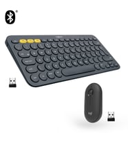 Logitech K380 Bluetooth Klavye 920-007586 + M350 Pebble Kablosuz Mouse 910-005718 (SİYAH)